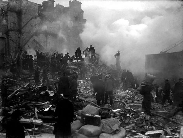 WW2 London Air Raid Bomb Damage V2 Rocket Attack 1944 Members of the Fire Service