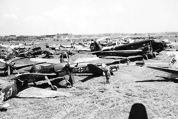 WW2 Luftwaffe Aerodrome May 1945 The end of the Luftwaffe Aeroplanes at Bad Abling