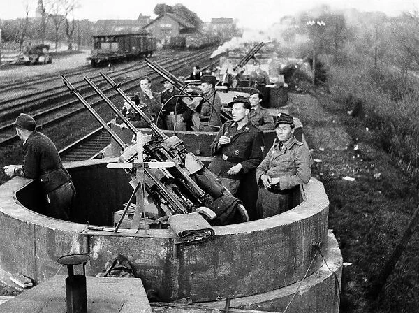 WW2 - May 1945 German A. A train captured complete with its crew