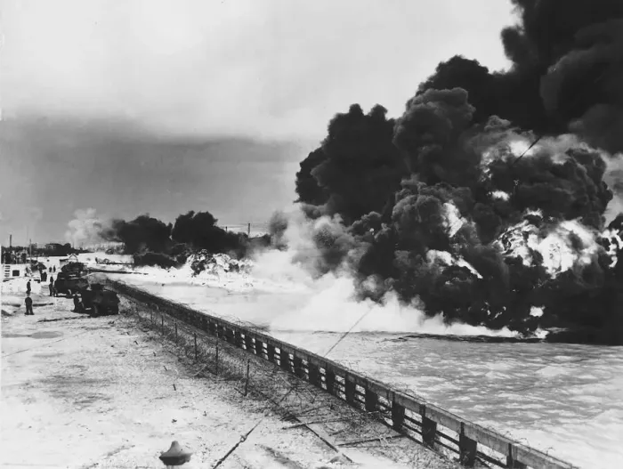 Framed Print : WW2 Petroleum Weapons June 1945 Heavy Flame Throwers installed for the defence of Framed Print : WW2 Petroleum Weapons June 1945 Heavy Flame Throwers installed for the defence of