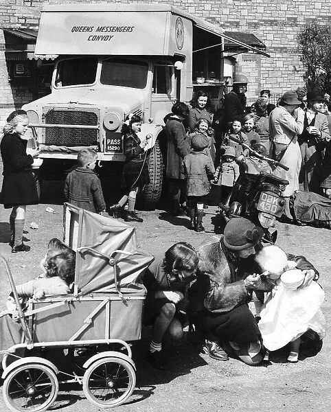 WW2 Queens Messenger Convoy Coventry Victims of the bomb raids queue up for much