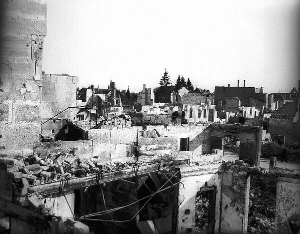 WW2. Revigey France wantonly destroyed by the Germans Circa July 1944