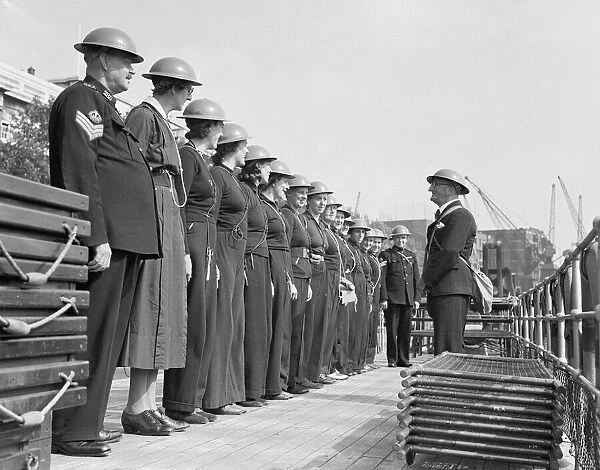 WW2 River Thames Emergency Service September 1939 Inspection line up on the banks