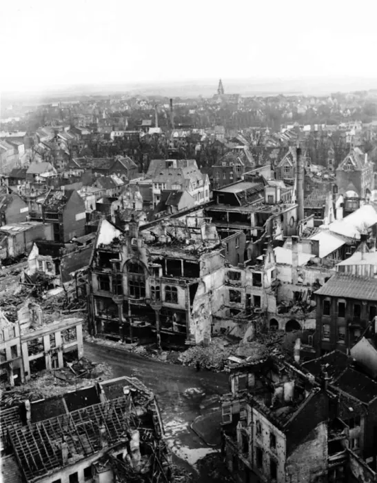 Framed Print : WW2 Ruins of Neuss Germany captured by the US 9th Army - Dusseldorf can be seen in Framed Print : WW2 Ruins of Neuss Germany captured by the US 9th Army - Dusseldorf can be seen in