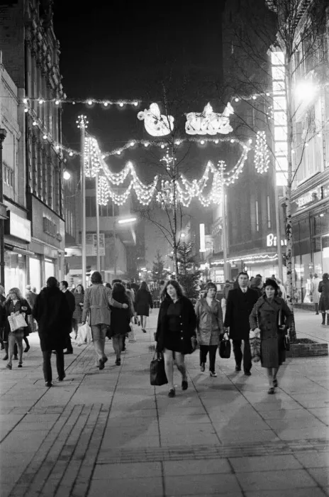 Framed Print : Xmas lights, Cleveland Centre. Middlesbrough, North Yorkshire, 1972 Framed Print : Xmas lights, Cleveland Centre. Middlesbrough, North Yorkshire, 1972
