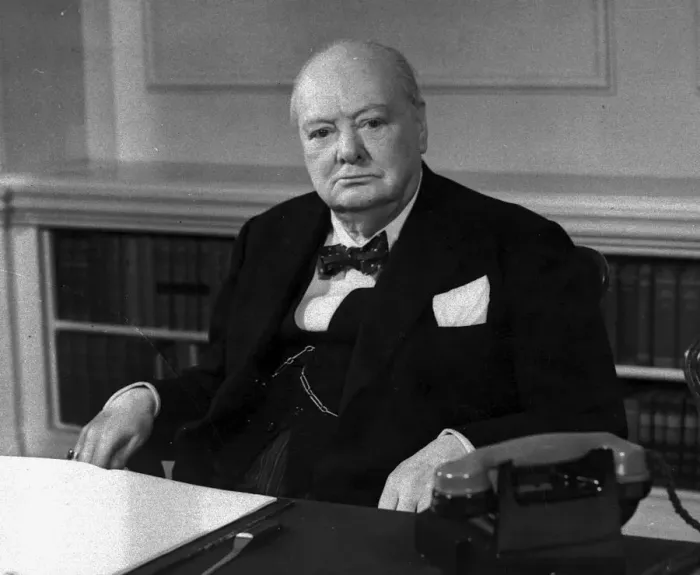 Framed Print : Y2K Sir Winston Churchill 1954 no more details on copyright collects etc sitting