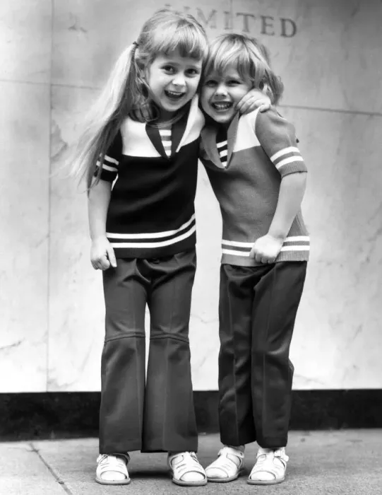 Framed Print : Four year olds Stefan Gates and Tracey Vincent showing of the sailor look Framed Print : Four year olds Stefan Gates and Tracey Vincent showing of the sailor look