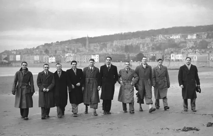 Framed Print : Yeovil Town football club training on the beach for their upcoming FA Cup fourth round