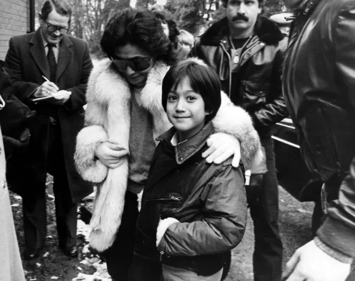 Framed Print : Yoko Ono and her son Sean Lennon visit Strawberry Field in Liverpool. 24th January 1984 Framed Print : Yoko Ono and her son Sean Lennon visit Strawberry Field in Liverpool. 24th January 1984