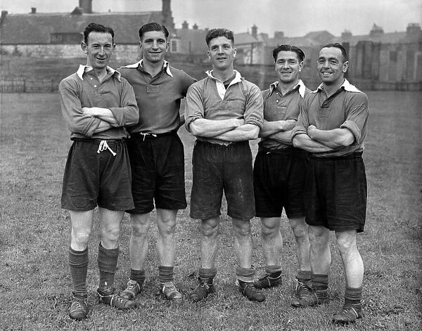York City F. C. Season 1946 - 7. Left to right. R. Ferguson (goal keeper): W