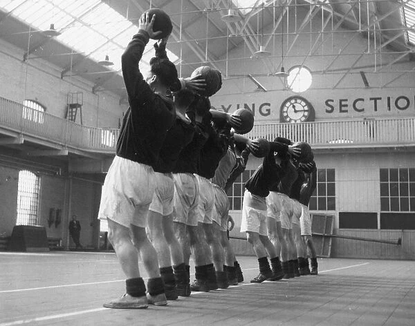 York City FC training indoors. c. 1954