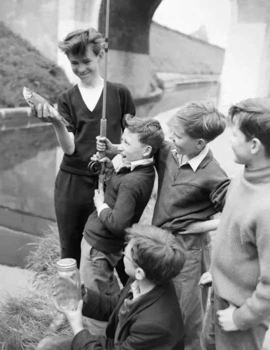 Framed Print : Five young anglers fish at the canal for perch. They are Angus McMaster, Peter Bethell Framed Print : Five young anglers fish at the canal for perch. They are Angus McMaster, Peter Bethell