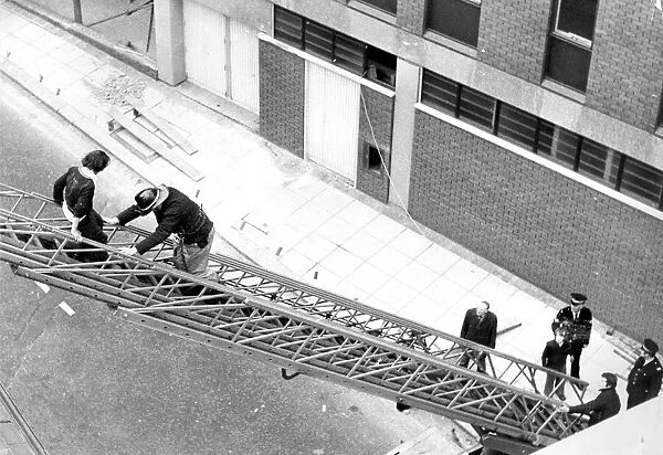 A young boy is rescued from a roof of a building in Pudding Chare, Newcastle
