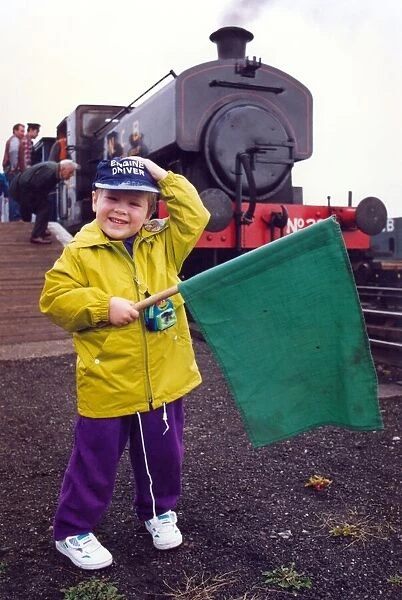 This young boy wants to be the engine driver of this locomotive at Bowes Railway Museum