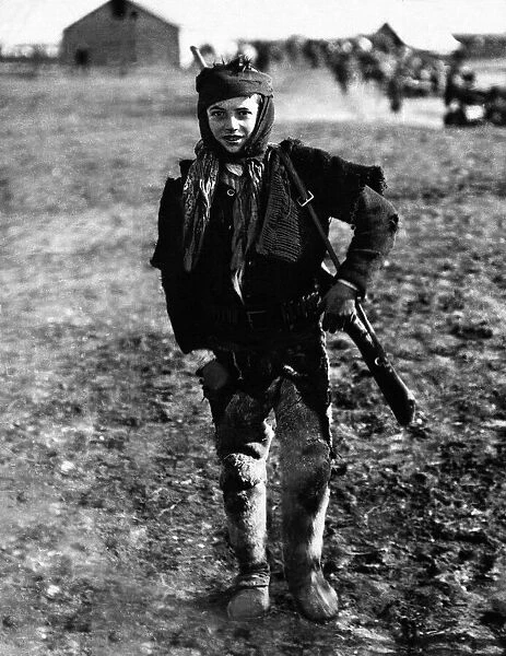 A young Bulgarian soldier on the march during the Bulgarians persuit of the Turkish army