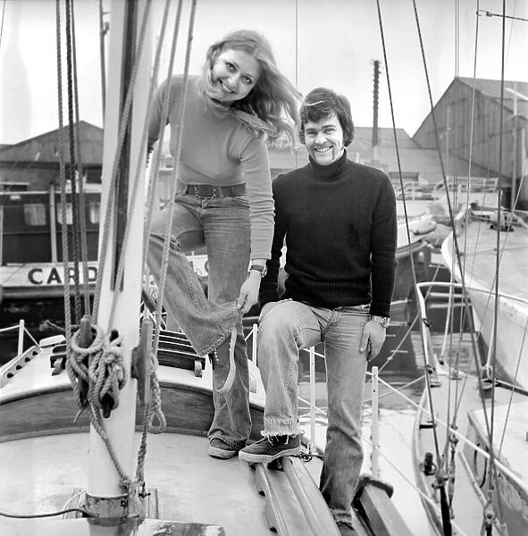 Young couples round the world voyage. Jane Owen aged 23 of Cardiff and Geoff Burrel