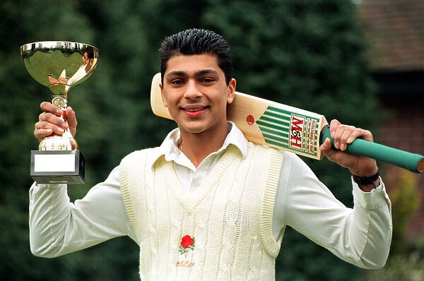 Young Cricket Star Anurang Singh from Walsall, with his Lord Tavenors trophy
