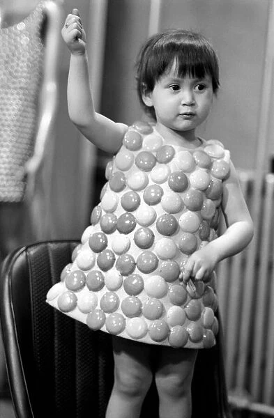 Young girl models a smartie dress by Paco Rabanne. March 1969 Z2839