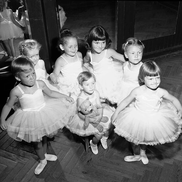 Young girls at the Slocombe School of Ballet, Cardiff 10th July 1960