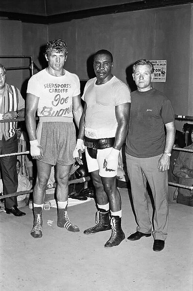 A young Joe Bugner (left) with former heavyweight champion Sonny Liston (centre