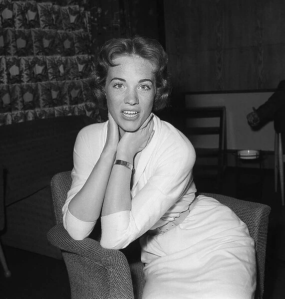A young Julie Andrews at London Airport on 7th April 1958