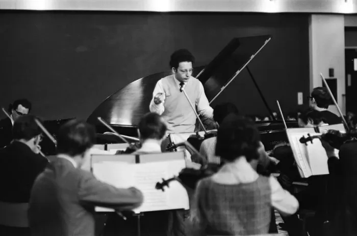Framed Print : The young leader of the Sinfonia Orchestra in Newcastle upon Tyne is Boris Brott Framed Print : The young leader of the Sinfonia Orchestra in Newcastle upon Tyne is Boris Brott