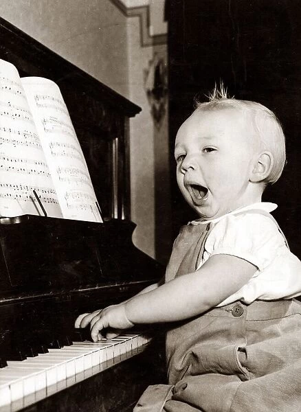 A young Musician during practice, circa 1950