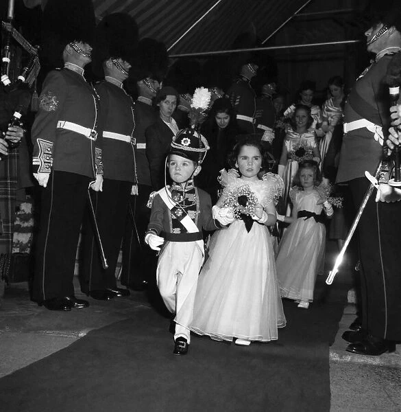 Young page boy and bridesmaid at the wedding of Lord Melgund