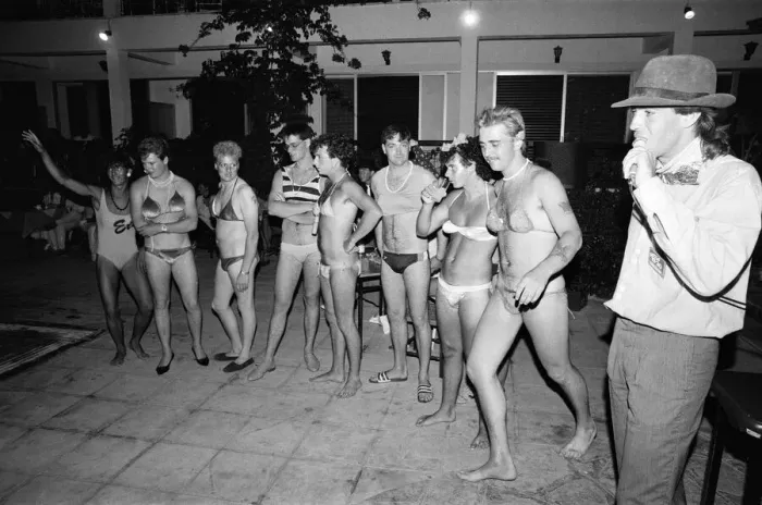 Framed Print : Young people on holiday in Corfu on a Club 18-30 holiday. The drag queen contest Framed Print : Young people on holiday in Corfu on a Club 18-30 holiday. The drag queen contest