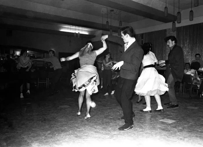 Framed Print : Some young people Rock and Roll dancing at a club in Gateshead on February 15, 1980 Framed Print : Some young people Rock and Roll dancing at a club in Gateshead on February 15, 1980