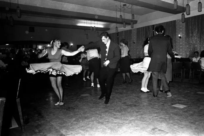 Framed Print : Some young people Rock and Roll dancing at a club in Gateshead on February 15, 1980 Framed Print : Some young people Rock and Roll dancing at a club in Gateshead on February 15, 1980