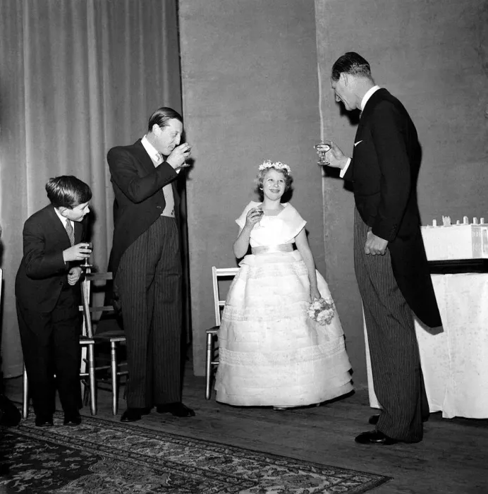 Framed Print : A young Prince Charles January 1960 joins in a toast for his sister, Princess Anne