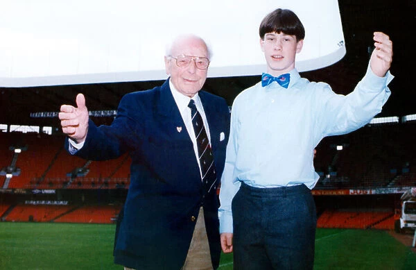 The youngest and oldest singers Aled Thomas (14) of Brecon and Frank Lock (96