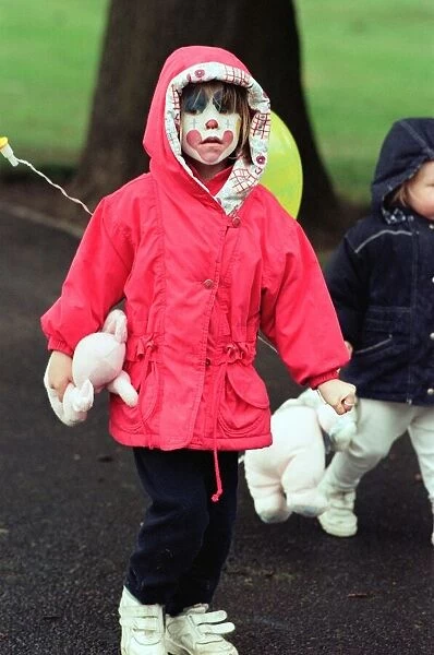 Youngsters dressed for the wet weather during the Great Toddle for Children in Need at