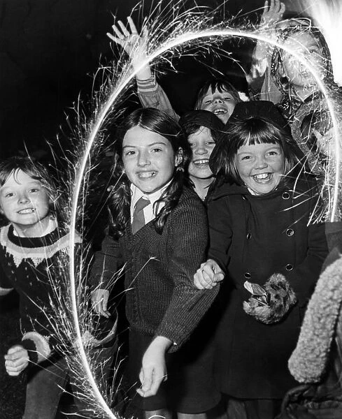 Youngsters from Edge Hill enjoying Guy Fawkes Night. Liverpool, Merseyside