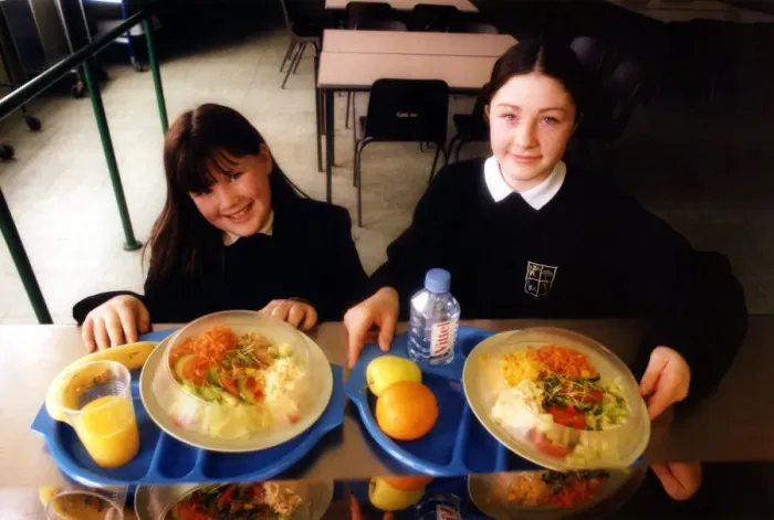 Framed Print : Youngsters at four Wearside schools were tucking into healthy meals