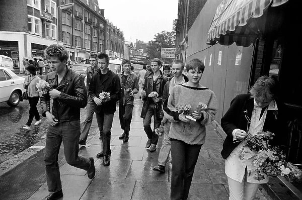 Youth Culture, punk rockers on the street clash with the police. 'Punk Rock'