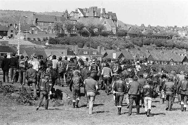 Youth Culture - Rockers. Motor cycle rowdies in Folkestone