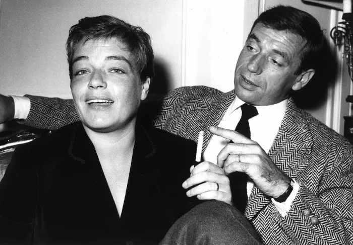 Framed Print : Yves Montand, April 1982, with his wife of 21 years actress Simone Signoret