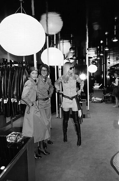 Yves Saint Laurent, designer pictured inside his first London Rive Gauche store on New