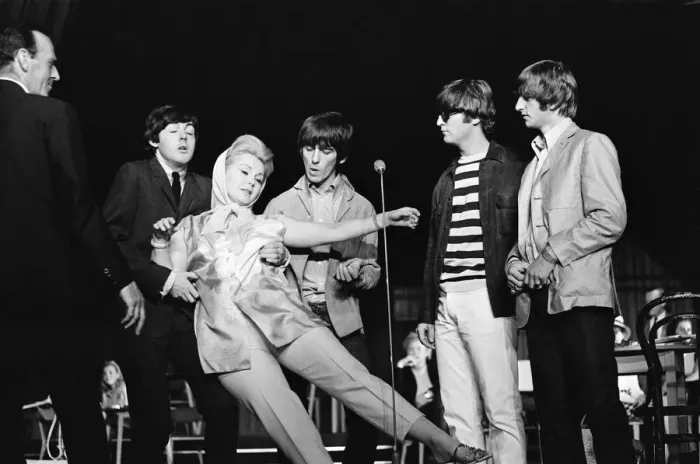 Framed Print : Zsa Zsa Gabor meets The Beatles. Picture taken at The London Palladium Framed Print : Zsa Zsa Gabor meets The Beatles. Picture taken at The London Palladium