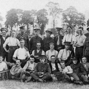 No 1 Troop B Squadron South Yorkshire Regiment pose for the camera during a break in No 1 Troop B Squadron South Yorkshire Regiment pose for the camera during a break in