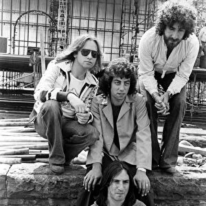 10cc ( Ten CC) at Cardiff Castle before their concert. July 1975