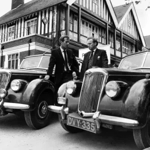 Two 1&1 / 2 litre postwar Rileys and their owners. Mr John Milburn (right) Two 1&1 / 2 litre postwar Rileys and their owners. Mr John Milburn (right)