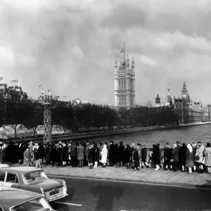 At 11am on the morning of 27th January, 1965, Britain began paying homage to the memory At 11am on the morning of 27th January, 1965, Britain began paying homage to the memory