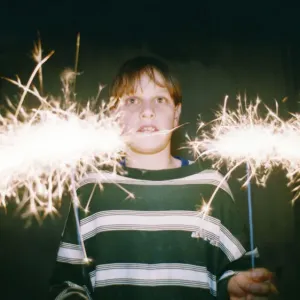 David Croiser with Sparklers, 28th October 1994 Print