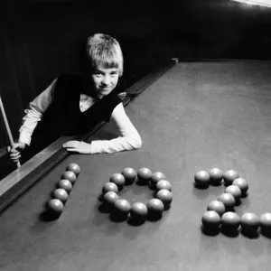 Print of 13-year-old Stephen Hendry after a 102 break Print of 13-year-old Stephen Hendry after a 102 break