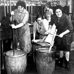 18 May 1963 Wash House: Mrs K Cross, Mrs L Conlon, and Mrs M Fisher, using washtubs