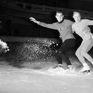 18 year old Barbel Martin German figure skating champion with 26 year old Charles