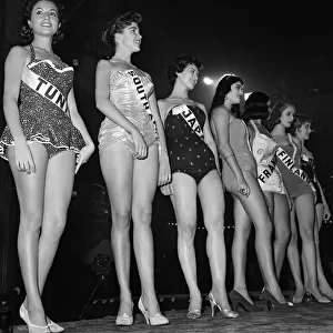 18-year-old Marita Lindahl of Finland is awarded the title of MIss World 1957 at